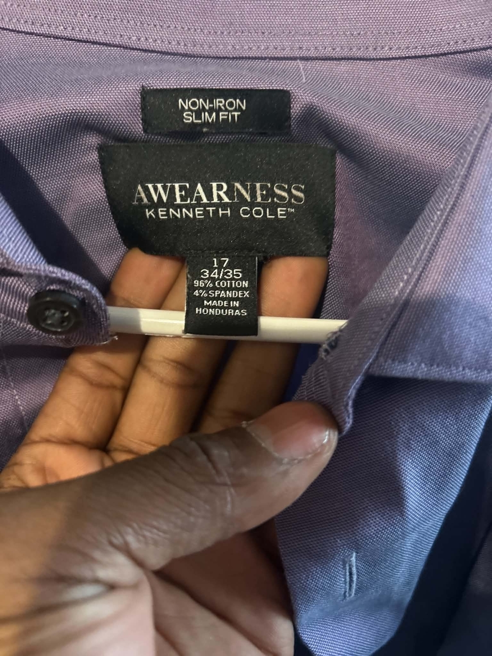 Kenneth Cole Purple Slim Fit Non-Iron Dress Shirt